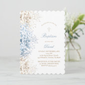 Baby's Breath Flowers baby jongen Doop Kaart (Staand voorkant)