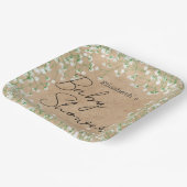 Baby's Breath Flowers Boho Farmhouse Baby shower Papieren Bordje (Gebogen)