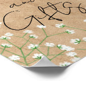Baby's Breath Flowers Elegant Rustic Boho Wedding Poster (Hoek)
