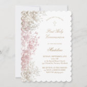 Baby's Breath flowers First Communion Kaart (Voorkant)