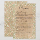 Baby's Breath Flowers Rustic Boho Wedding Menu (Voorkant / Achterkant)