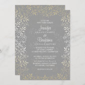 Baby's Breath Folie (faux) Bruiloft Kaart (Voorkant / Achterkant)