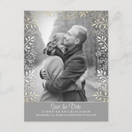 Baby's Breath Folie Foto Save the Date Aankondigingskaart