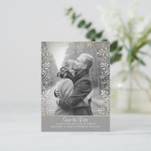 Baby's Breath Folie Foto Save the Date Aankondigingskaart (Staand voorkant)