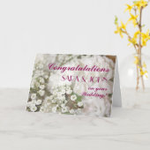 Baby's Breath Gepersonaliseerde bruiloft Gefelicit Kaart (Gele Bloem)