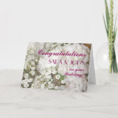Baby's Breath Gepersonaliseerde bruiloft Gefelicit Kaart (Voorkant)
