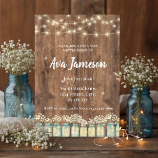 Baby's Breath Glovende Metselwerkpot Rustieke Baby Kaart