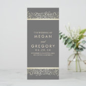 Baby's Breath Gold Bloemen Trouwprogramma's Programmakaart (Staand voorkant)