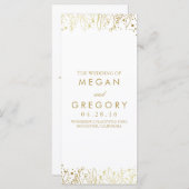 Baby's Breath Gold Bloemen Trouwprogramma's Programmakaart (Voorkant / Achterkant)