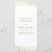 Baby's Breath Gold Bloemen Trouwprogramma's Programmakaart (Voorkant)