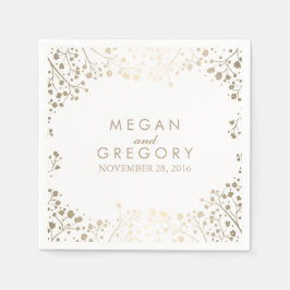 Baby's Breath Gold Bloemen Witte Huwelijk Servetten