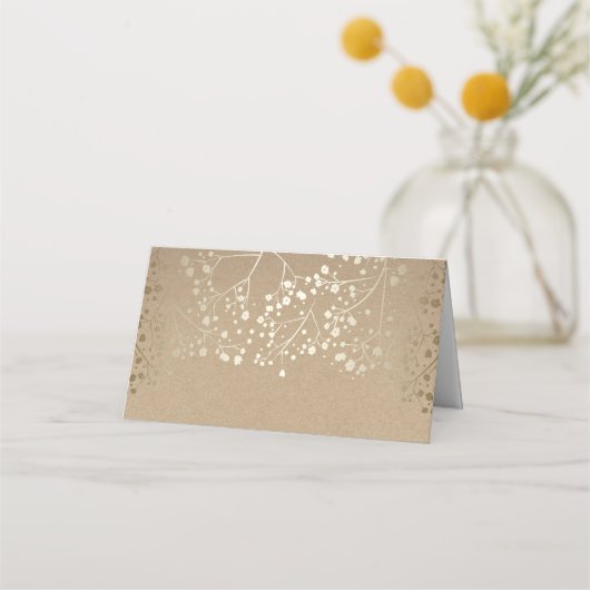 Baby's Breath Gold bruiloft Plaatskaartje (Achterkant)