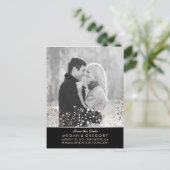 Baby's Breath Gold en Black Foto Sla de datum op Aankondigingskaart (Staand voorkant)