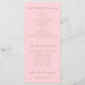 Baby's Breath Gold en Pink Wedding Programma's (Achterkant)