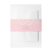 Baby's Breath Gold en Pink Wedding Uitnodigingen Wikkel (Voorkant Voorbeeld)