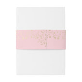 Baby's Breath Gold en Pink Wedding Uitnodigingen Wikkel (Achterkant Voorbeeld)
