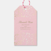 Baby's Breath Gold en roze bruiloft Cadeaulabel (Voorkant)