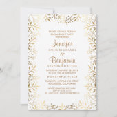 Baby's Breath Gold en White Engagement Party Kaart (Voorkant)