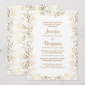 Baby's Breath Gold en White Engagement Party Kaart (Voorkant / Achterkant)