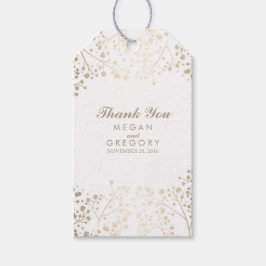 Baby's Breath Gold en White Wedding Cadeaulabel