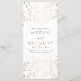 Baby's Breath Gold en White Wedding Programma's