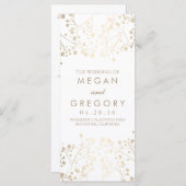 Baby's Breath Gold en White Wedding Programma's (Voorkant / Achterkant)