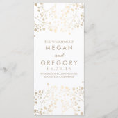 Baby's Breath Gold en White Wedding Programma's (Voorkant)