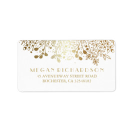 Baby's Breath Gold Floral Elegant Wedding Etiket
