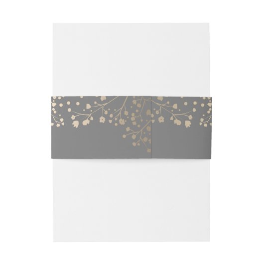 Baby's Breath Gold Foil Wedding Uitnodigingen Wikkel (Achterkant Voorbeeld)