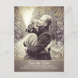 Baby's Breath Gold Folie Foto opslaan van de datum Aankondigingskaart