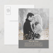 Baby's Breath Gold folie Foto Sla de datum op Aankondigingskaart (Voorkant / Achterkant)