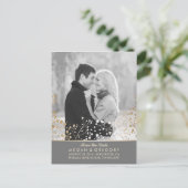 Baby's Breath Gold folie Foto Sla de datum op Aankondigingskaart (Staand voorkant)