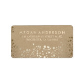 Baby's Breath Gold Kraft bruiloft Etiket (Voorkant)
