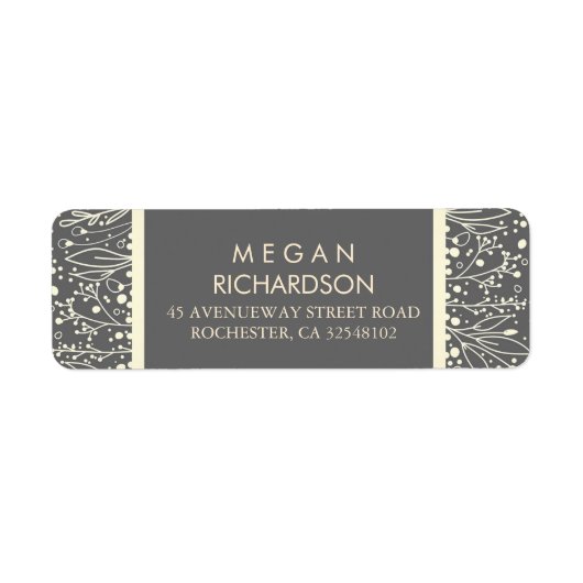 Baby's Breath Gold Lijst Bloemenbruiloft Etiket (Voorkant)