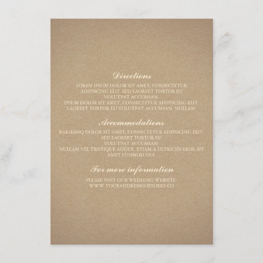 Baby's Breath Gold Wedding Details - Informatie Informatiekaartje (Voorkant)