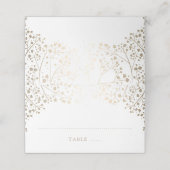 Baby's Breath Goud en Wit Elegant Huwelijk Plaatskaartje (Buitenkant ongevouwen)