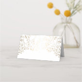 Baby's Breath Goud en Wit Elegant Huwelijk Plaatskaartje (Achterkant)