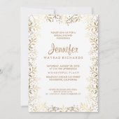 Baby's Breath Goud en Wit Vrijgezellenfeest Kaart (Voorkant)