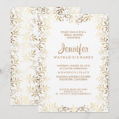 Baby's Breath Goud en Wit Vrijgezellenfeest Kaart (Voorkant / Achterkant)