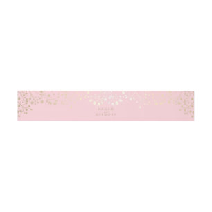 Baby's Breath Gouden en Roze Bruiloft Uitnodigingen Wikkel