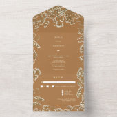 Baby's Breath Goudenroede Trouw RSVP All In One Uitnodiging (Binnen)