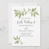 Baby's Breath Greenery Botanical Floral Save The Date (Voorkant)