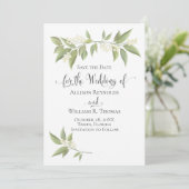 Baby's Breath Greenery Botanical Floral Save The Date (Staand voorkant)