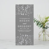 Baby's Breath Grey en Zilver Huwelijksprogramma Programmakaart (Staand voorkant)