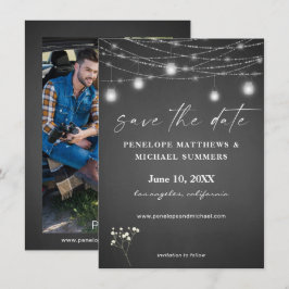 Baby's Breath Grijze Schoolbord Foto Save The Date