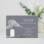 Baby's Breath in Metselpot Rustic Grey RSVP Kaart (Staand voorkant)