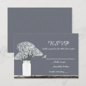 Baby's Breath in Metselpot Rustic Grey RSVP Kaart (Voorkant / Achterkant)