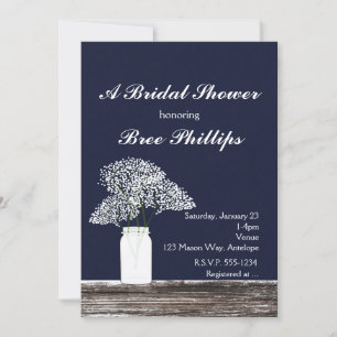 Baby's Breath in Metselwerkpot Rustieke Blauwe Uit Kaart