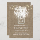 Baby's Breath Jar Rustic Wedding Rehearsal Dinner Kaart (Voorkant / Achterkant)