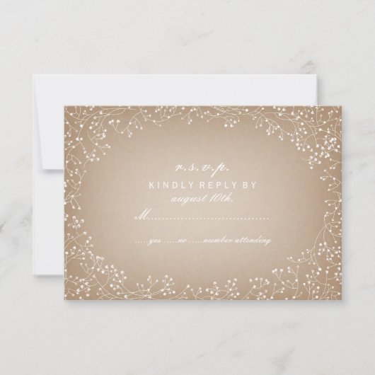 Baby's Breath Kaart Stock Geïnspireerd RSVP (Voorkant)